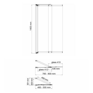 Шторка на ванну WasserKRAFT Main 41S02-80 Fixed 80 см профиль хром стекло прозрачное
