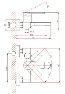 Смеситель для ванны D&K Bayern.F?rth DA1523201 хром Смеситель для ванны D&K Bayern.F?rth DA1523201 хром