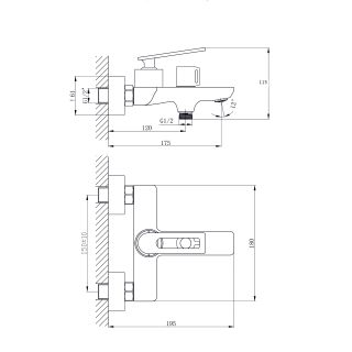 Смеситель для ванны с коротким изливом RUSH Palm (PL2530-44) Смеситель для ванны с коротким изливом RUSH Palm (PL2530-44)