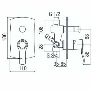 Смеситель Nobili Sofi SI98100CR для душа встраиваемый Смеситель Nobili Sofi SI98100CR для душа встраиваемый
