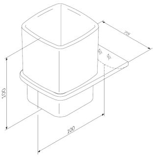 Стеклянный стакан с настенным держателем Am.Pm Inspire 2.0 чёрный матовый A50A34322