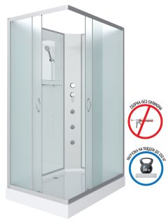 Душевая кабина Niagara NG-43295-14QBKG с гидромассажем 120x90см серебро/матовое