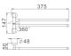 Полотенцедержатель Haiba HB8712 37см чёрный матовый