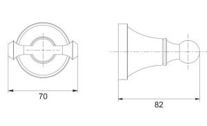 Крючок для ванной комнаты двойной Rose RG1921T пепельный