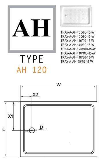 Поддон Cezares TRAY-A-AH-120/80-15-W0