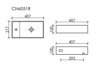 Раковина подвесная Ceramicanova Элемент (Element) CN6051RMW 40 см белый матовый