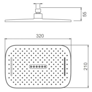 Верхний душ Splenka S451.53 32x21см хром