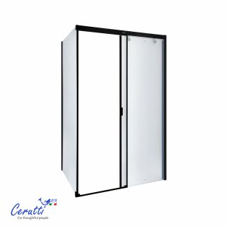 Душевой уголок Ceruttispa MARBELLA120BF R 120x80 см профиль чёрный стекло матовое