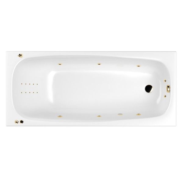 Гидромассажная ванна WHITECROSS Layla 0102.170075.100.SMARTNANO.GL 170x75 см Smart Nano золото