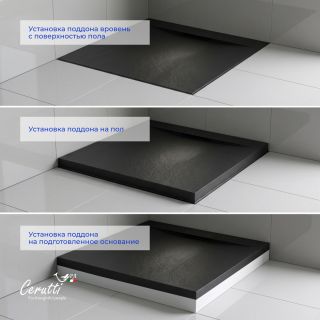 Душевой поддон Ceruttispa Q9090USB искусственный камень 90х90 см