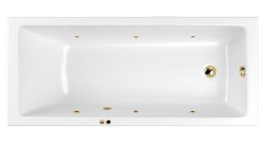 Гидромассажная ванна Whitecross Wave Slim 0111.180080.100.SOFT.GL 180x80см Soft золото