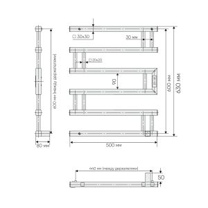 Полотенцесушитель электрический Indigo Muza DGM60-50Rt 60x50 см хром