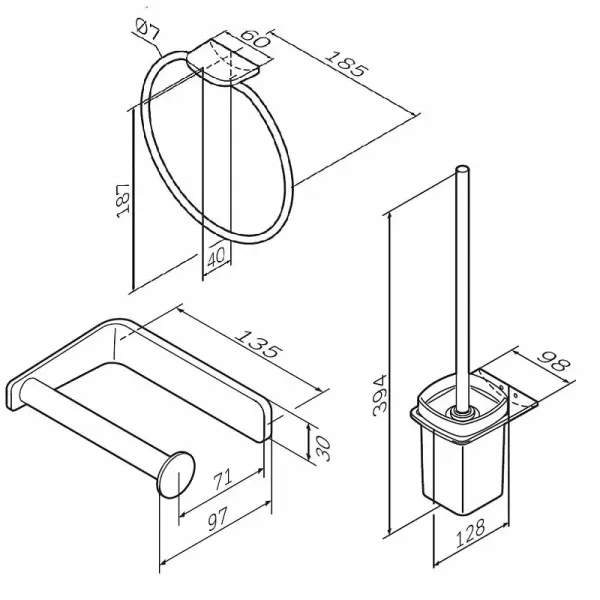 Набор аксессуаров для ванной AM.PM Inspire V2.0 AK50T0803W хром Набор аксессуаров для ванной AM.PM Inspire V2.0 AK50T0803W хром