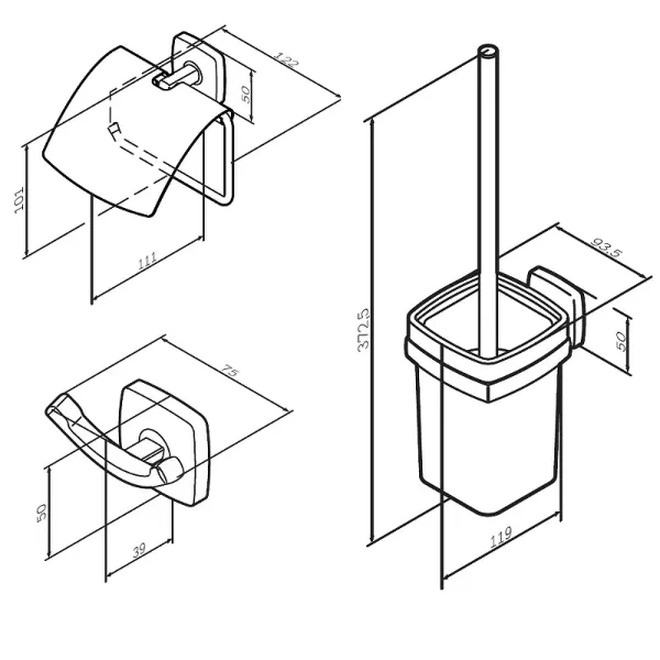 Набор аксессуаров для ванной AM.PM Gem  AK90T1703W хром