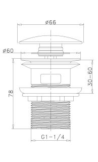 Донный клапан Cezares CZR-SAT-GM оружейная сталь