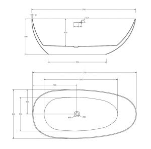 Акриловая ванна ABBER AB9211MB 170x80x58