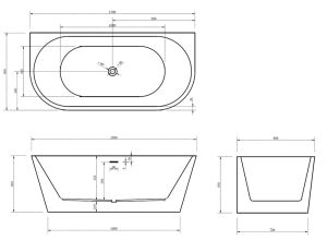 Акриловая ванна ABBER AB9216-1.7MB 170x80x60