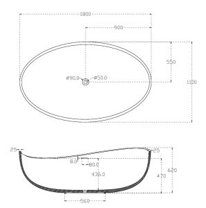 АКРИЛОВАЯ ВАННА ABBER AB9239 180х110