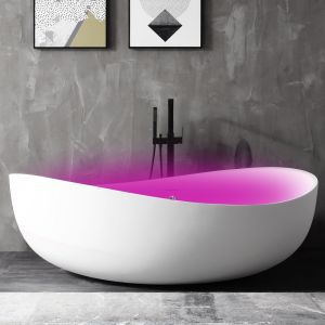 Акриловая ванна ABBER AB9239LED с хромотерапией 180x110см белый