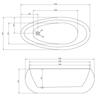 АКРИЛОВАЯ ВАННА ABBER AB9243 170х80