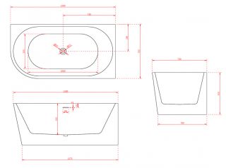 Акриловая ванна ABBER 150x80см AB9257-1.5 R