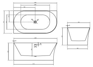 Акриловая ванна ABBER AB9258-1.5 L 150x78x60