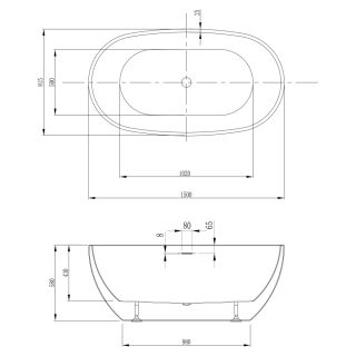 Акриловая ванна ABBER AB9263-1.5 150x80 см белый