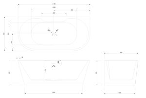 Акриловая ванна ABBER AB9296-1.7MB 170x80см чёрный матовый