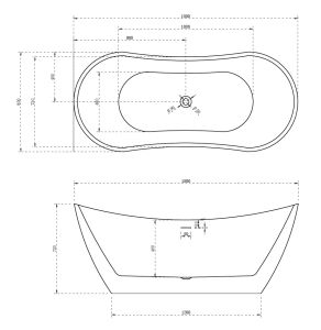 Акриловая ванна ABBER 180x80см AB9322