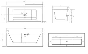 Акриловая ванна ABBER 160x80см AB9339-1.6
