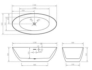 Акриловая ванна ABBER 170x80см AB9374-1.7