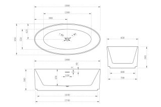 Акриловая ванна ABBER AB9441-1.8 180x85см белый Акриловая ванна ABBER AB9441-1.8 180x85см белый