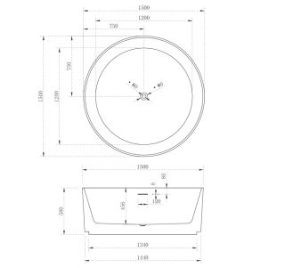 Акриловая ванна ABBER AB9442 150см белый Акриловая ванна ABBER AB9442 150см белый