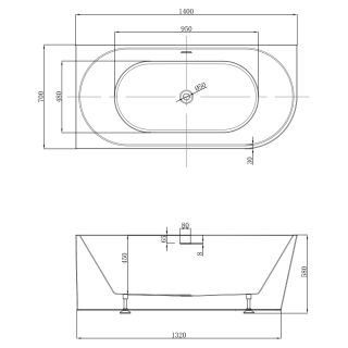 Акриловая ванна ABBER AB9502-1.4 L 140x70 см белый