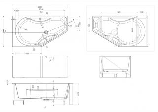Акриловая ванна ABBER AB9505 L 160x90 см белый