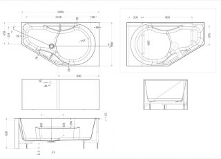 Акриловая ванна ABBER AB9505 R 160x90 см белый