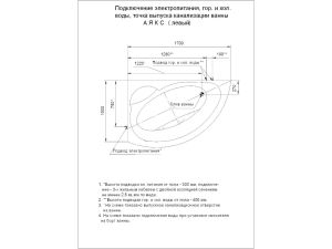 Акриловая ванна АКВАТЕК Аякс 2 170x110 см левая без гидромассажа