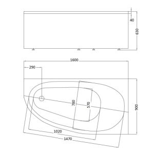 Акриловая ванна АКВАТЕК EFVADP160 Дива 160x90 см правая