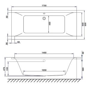 Акриловая ванна Excellent Savia Duo 170x80 WAEX.SAD170.80WH без гидромассажа