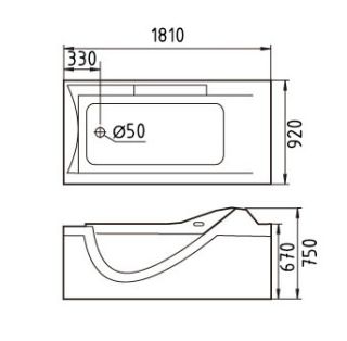 Акриловая ванна GEMY G9055 O L 181x92x75 Акриловая ванна GEMY G9055 O L 181x92x75