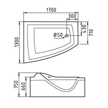 Акриловая ванна GEMY G9056 O L 170x130x75 Акриловая ванна GEMY G9056 O L 170x130x75
