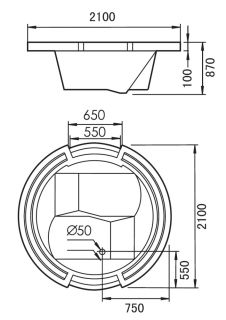 Акриловая ванна Gemy G9060 B 210x210 см Акриловая ванна Gemy G9060 B 210x210 см