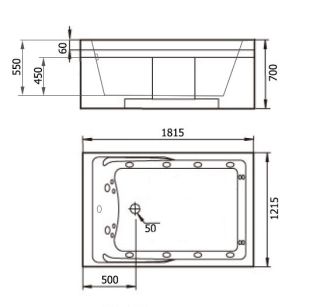 Акриловая ванна Gemy G9061 B R 181x121 см Акриловая ванна Gemy G9061 B R 181x121 см