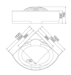 Акриловая ванна Gemy G9082 B 152x152x78 Акриловая ванна Gemy G9082 B 152x152x78