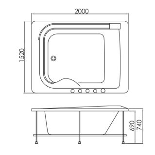 Акриловая ванна GEMY G9265 K 200x152x74 Акриловая ванна GEMY G9265 K 200x152x74