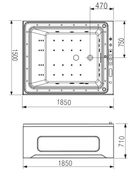 Акриловая ванна GEMY G9268 K 185x150x71