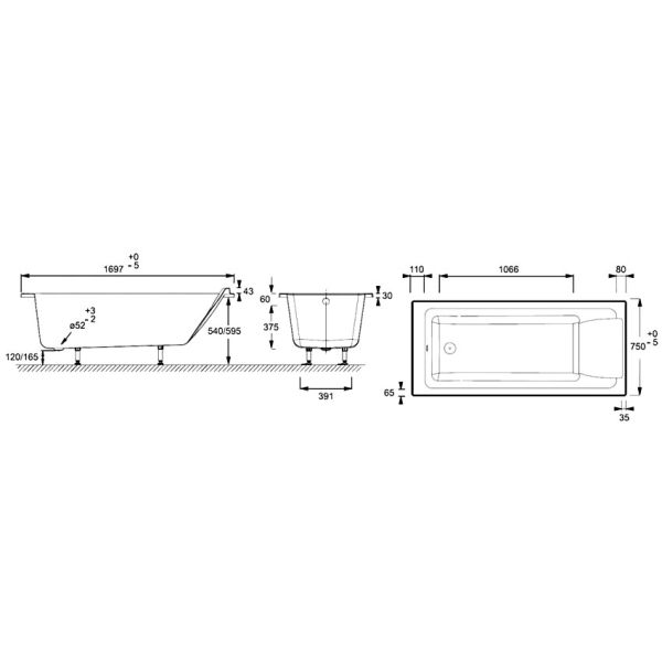 Акриловая ванна Jacob Delafon Sofa 170x75 E60515RU-01