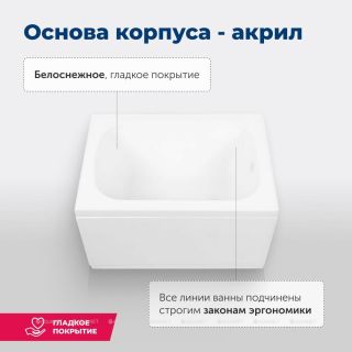 Акриловая ванна Aquanet Seed 216308 100x70 см