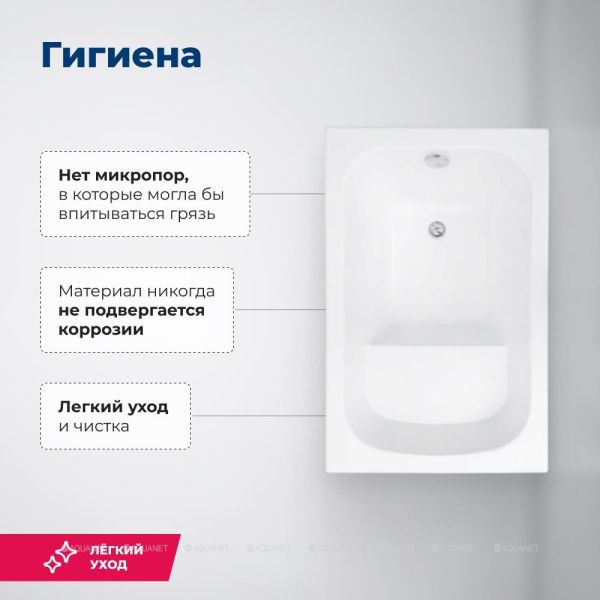 Акриловая ванна Aquanet Seed 246173 110x70 см с сиденьем и каркасом