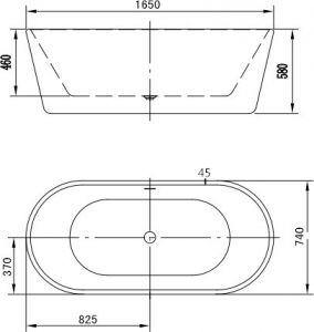 Акриловая ванна Art&Max 165x74см белый AM-200-1650-720